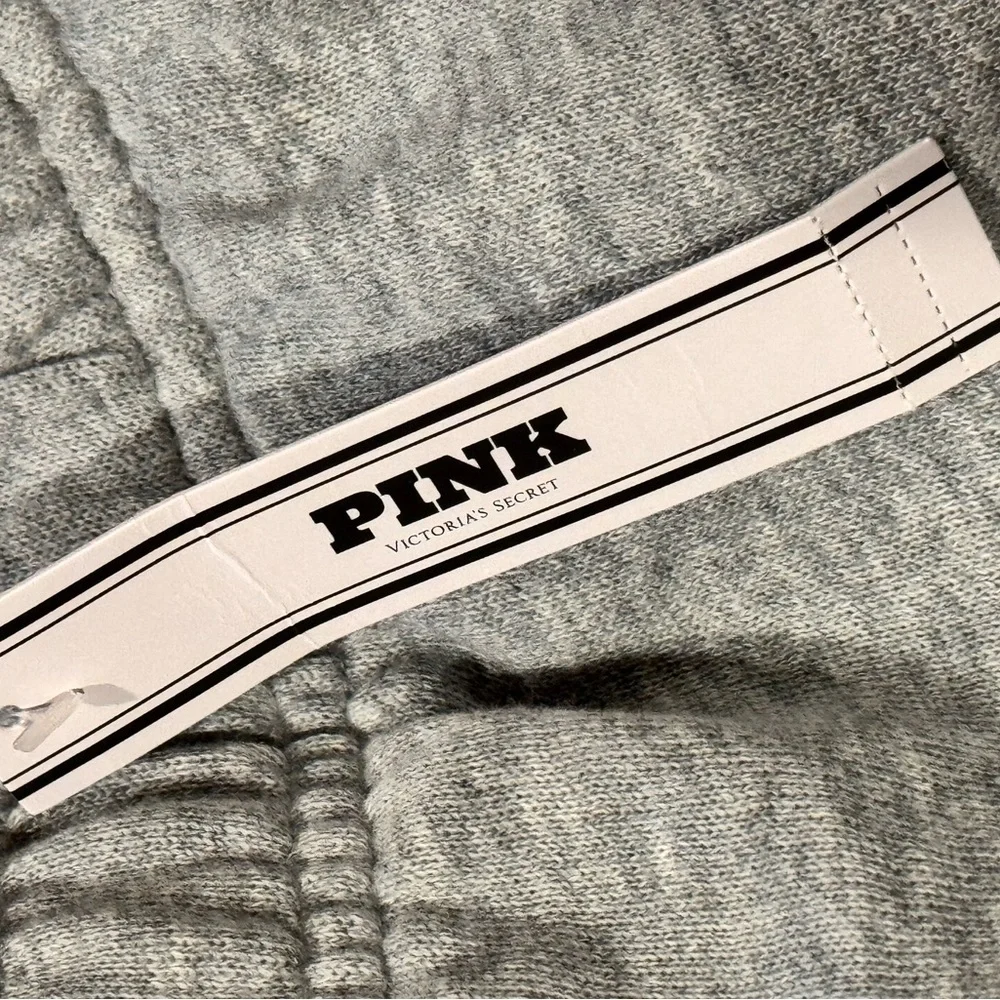 PINK Victoria's Secret Gray Joggers Black and White Stripes - Picture 10 of 11